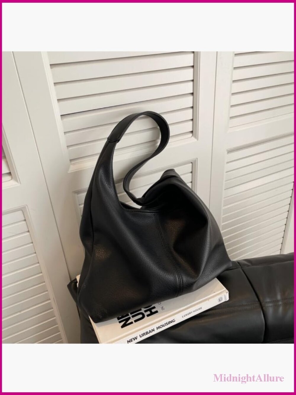 Slouchy Hobo Tote Bag Set - Soft PU Leather Shoulder Purse 2-Pack - Picture 2 of 7